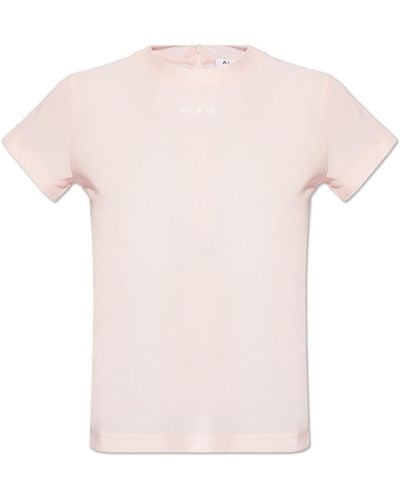 Alaïa Tulle T-shirt, - Pink
