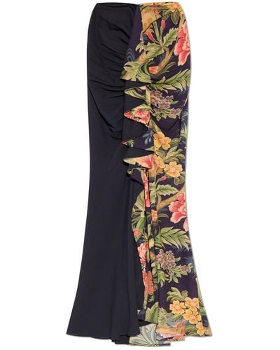 Etro Floral Print Skirt, - Black