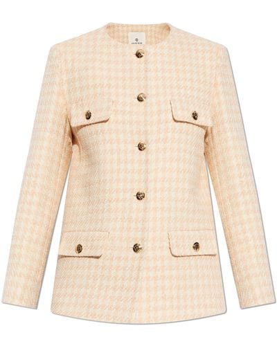 Anine Bing Tweed Jacket 'janet', - Natural