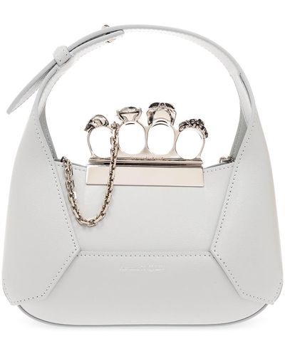 Alexander McQueen ‘Jewelled Hobo Mini’ Handbag - White