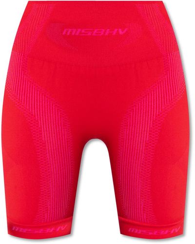 MISBHV Cropped Leggings With Logo, - Red