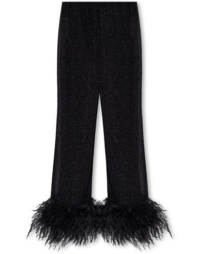 Oséree Pants With Feathers - Black