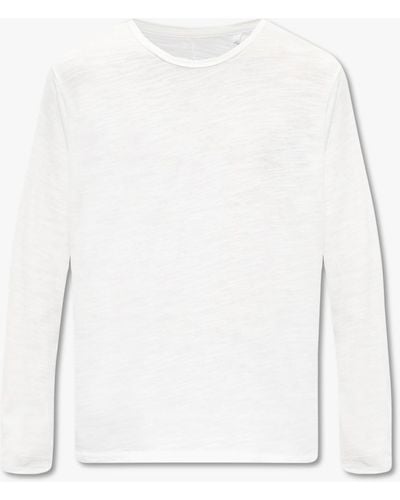 Rag & Bone Classic Flame Long Sleeve Slub Cotton Jersey T-shirt - White