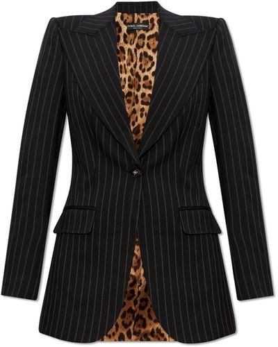 Dolce & Gabbana Pinstriped Blazer, - Black