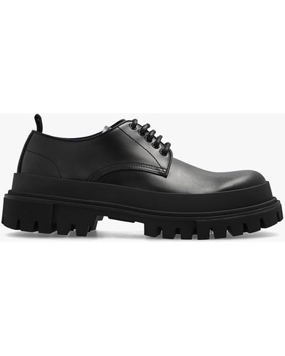 Dolce & Gabbana Leather Derby Shoes - Black