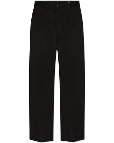 Maison Margiela Wool Trousers With Crease - Black