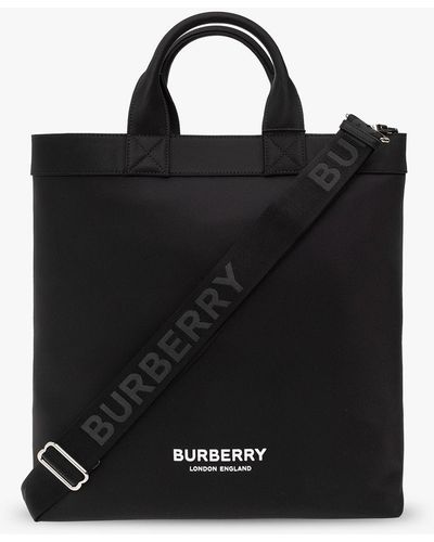 Ll Mn Pocket Dtl Ll6 Tote Bag - Burberry - Black/Black - Cotton