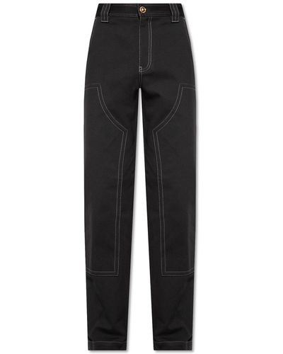 Versace Pants With Contrasting Stitching - Black