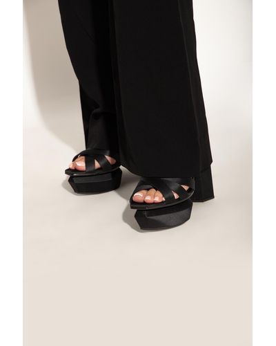 Balmain Black 'ava' Platform Sandals