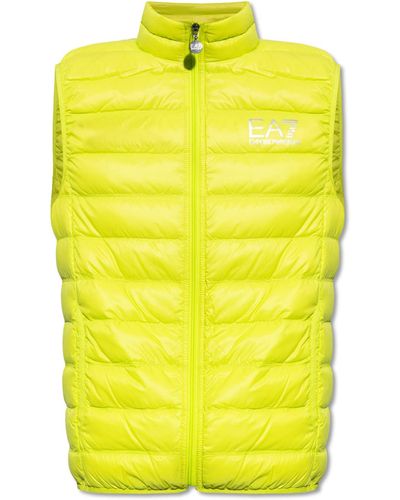 EA7 Down Vest With Logo, - Yellow