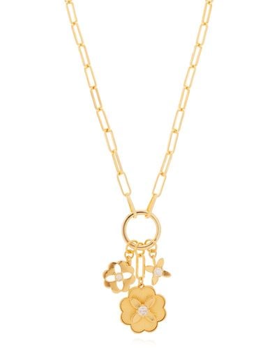 Kate Spade Necklace With Charms, - Metallic