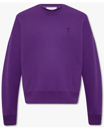 Ami Paris Sweatshirt With Logo - Purple