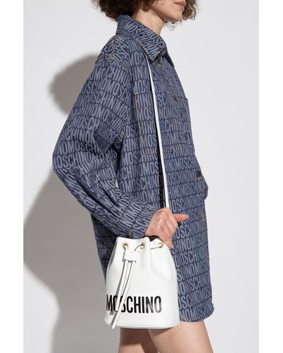 Moschino Bucket Shoulder Bag - White