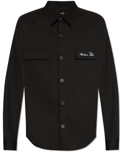Balmain Cotton Shirt, - Black
