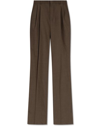 Saint Laurent Wool Trousers, - Brown