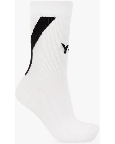 Y-3 Socks With Logo, - White