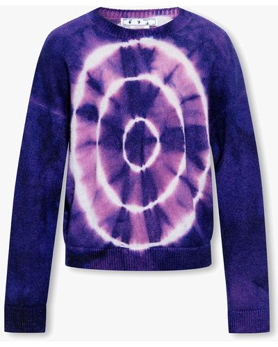 Off-White c/o Virgil Abloh Purple Tie-dyed Sweater - Blue