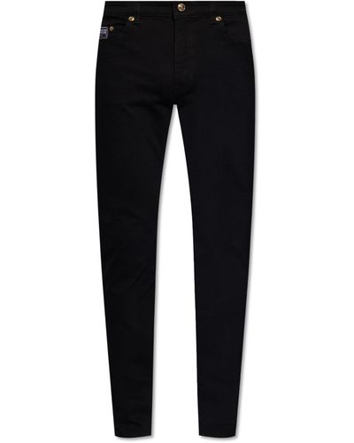 Versace Jeans With Tapered Legs, - Black