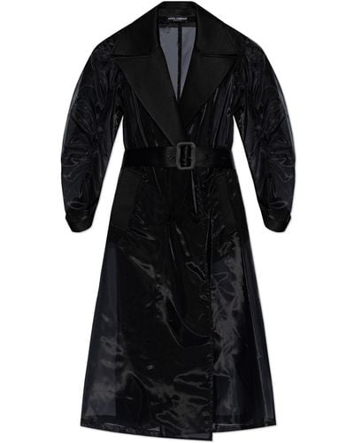 Dolce & Gabbana Transparent Trench Coat - Black