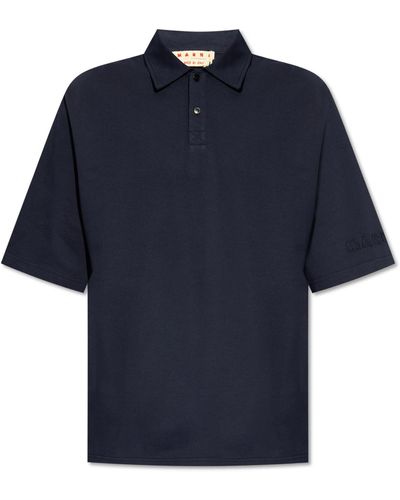 Marni Cotton Polo Shirt, - Blue