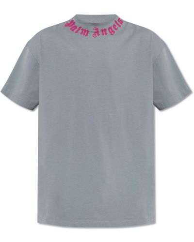 Palm Angels T-shirt With Logo, - Grey