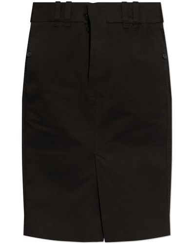 Saint Laurent Cotton Skirt, - Black