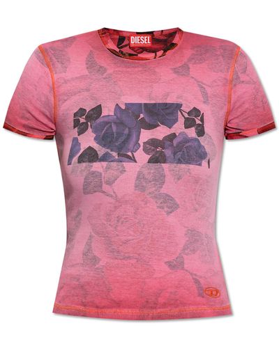 DIESEL T-shirt `t-ele-long-p3`, - Pink