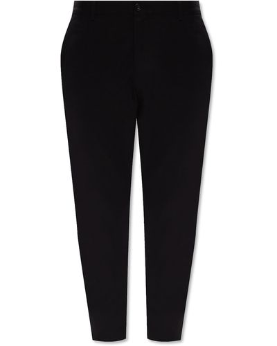 Burberry Shibden Straight-leg Cotton-twill Trousers - Black