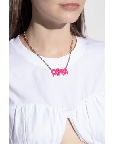 DSquared² Necklace With Logo - Pink