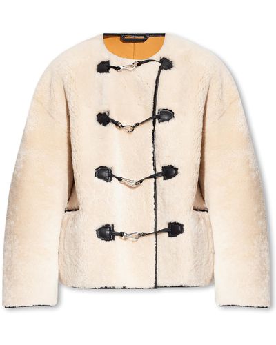 Totême Shearling Jacket With Pockets - Natural