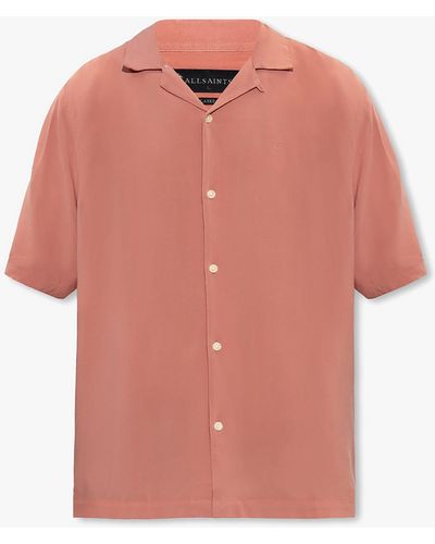 AllSaints 'venice' Shirt With Logo - Pink
