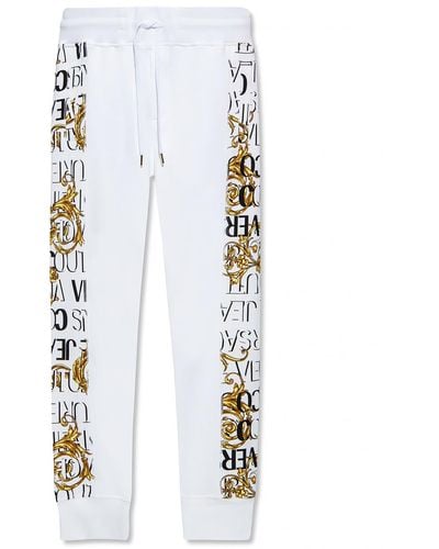 Versace Joggers With Logo - White