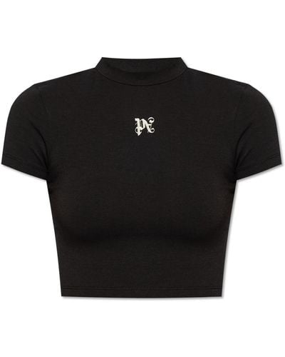 Palm Angels T-Shirt With Logo - Black