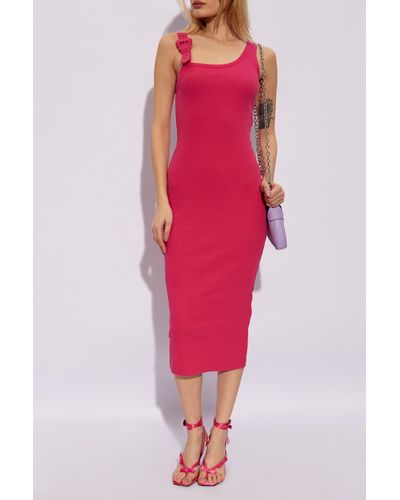 Versace Slip Dress, - Red