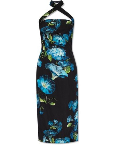 Dolce & Gabbana Dress With Floral Motif, - Blue