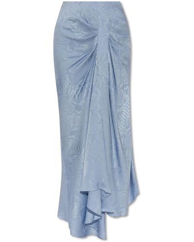 Balmain Silk Skirt, - Blue