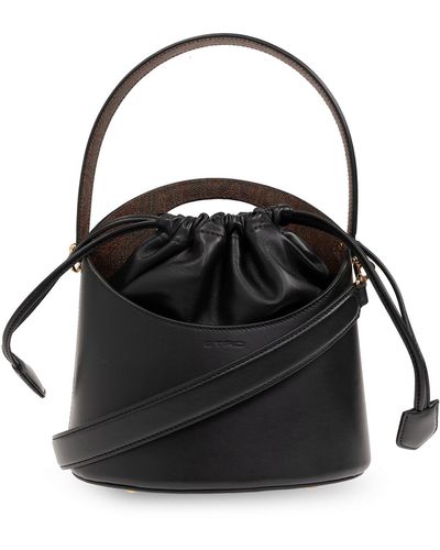 Etro 'saturno Medium' Bucket Shoulder Bag, - Black