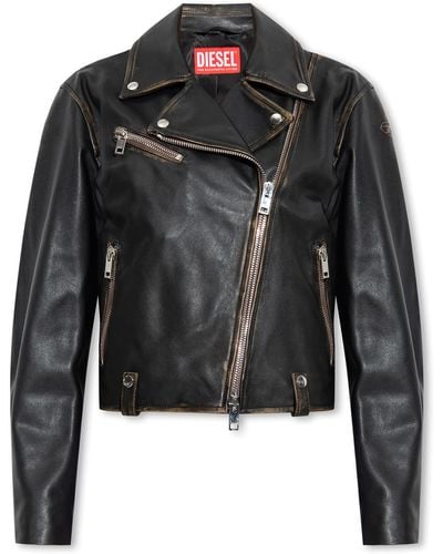 DIESEL 'l-edme' Leather Jacket - Black