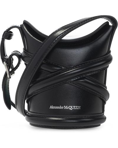 Alexander McQueen The Curve Leather Bag - Black