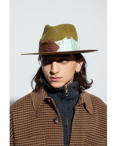 Nick Fouquet Embellished Hat, - Green
