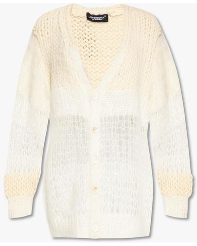 Undercover Cardigan With Decorative Knit - White