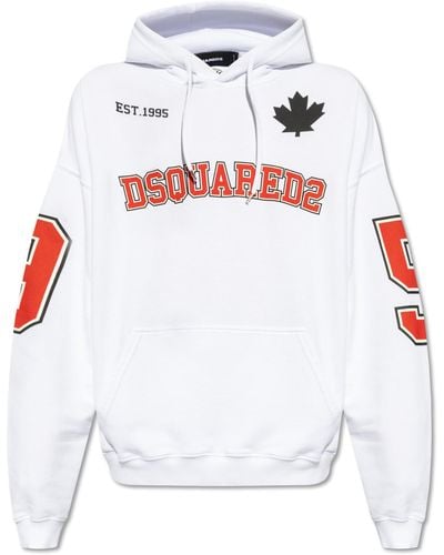 DSquared² Printed Hoodie, - White