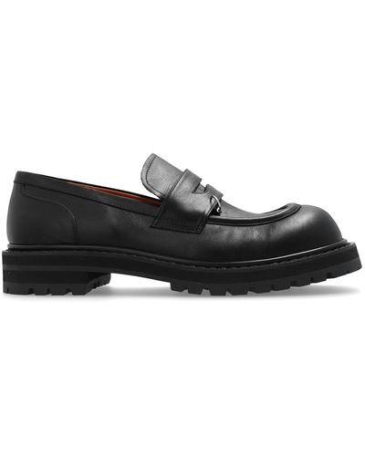 Marni Leather Loafers, - Black