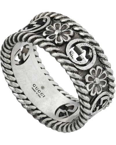 Gucci Silver Ring, - Metallic