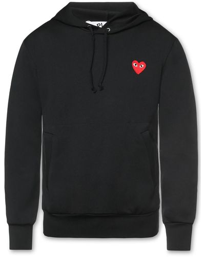 COMME DES GARÇONS PLAY Embroidered Heart Hoodie - Black