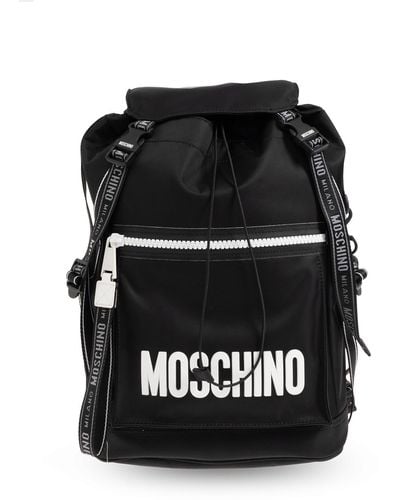Moschino Backpack With Logo, - Black