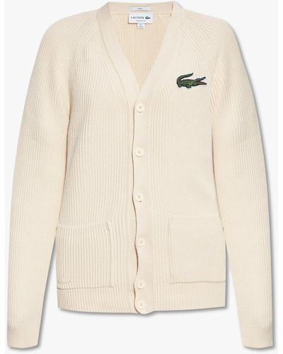 Lacoste Cardigan With Logo - Natural