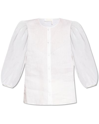 Chloé Shirt With Puff Sleeves, - White