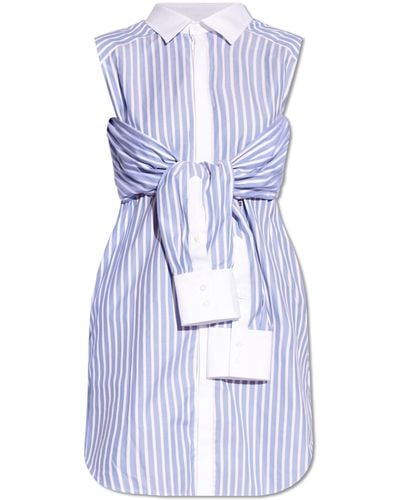 DSquared² Shirt With Tie Details, - Blue
