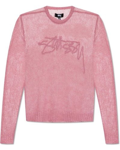 Stussy Sweater With Logo - Pink